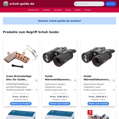 Screenshot schuh-guide.de