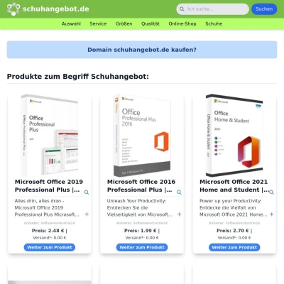 Screenshot schuhangebot.de