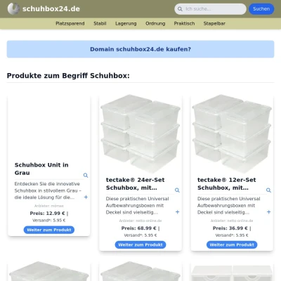 Screenshot schuhbox24.de