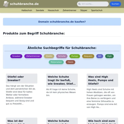 Screenshot schuhbranche.de