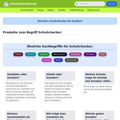 Screenshot schuhchecker.de