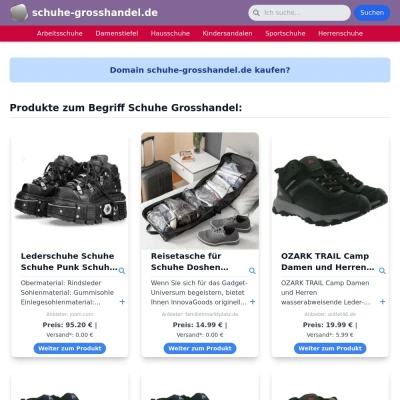 Screenshot schuhe-grosshandel.de