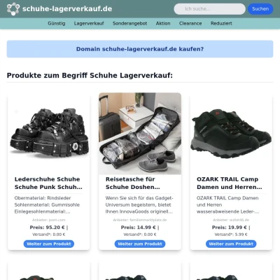 Screenshot schuhe-lagerverkauf.de