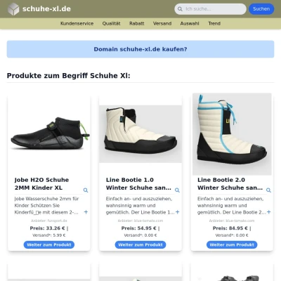 Screenshot schuhe-xl.de