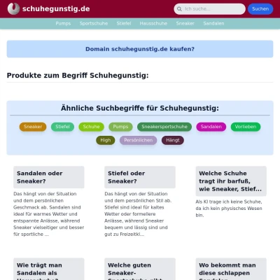 Screenshot schuhegunstig.de