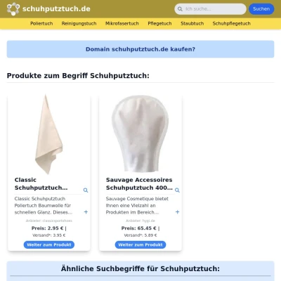 Screenshot schuhputztuch.de