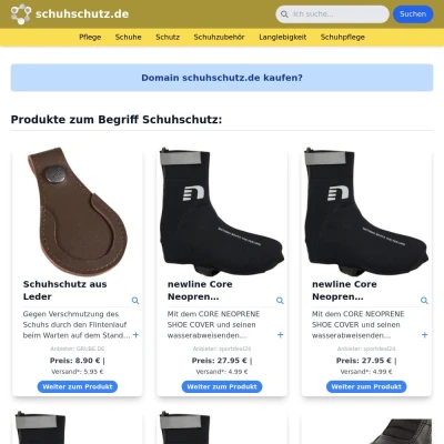 Screenshot schuhschutz.de