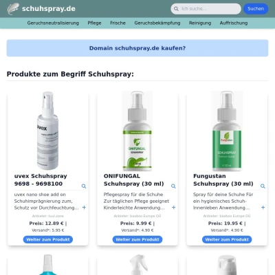 Screenshot schuhspray.de