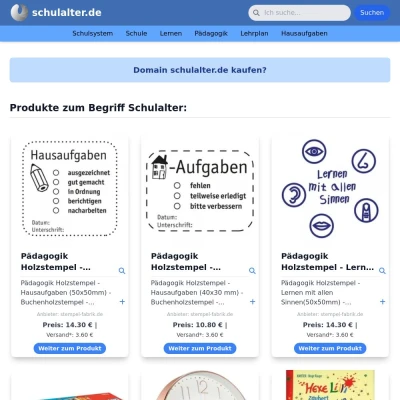 Screenshot schulalter.de