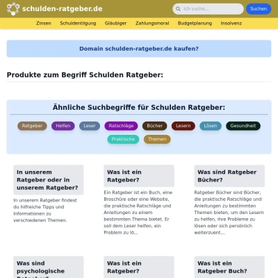 Screenshot schulden-ratgeber.de