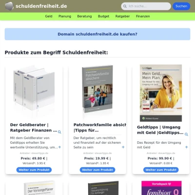 Screenshot schuldenfreiheit.de