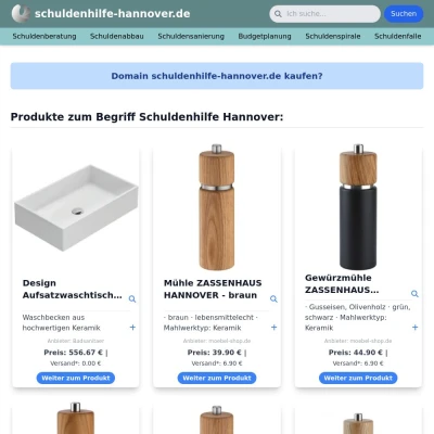 Screenshot schuldenhilfe-hannover.de