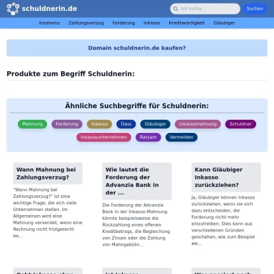 Screenshot schuldnerin.de