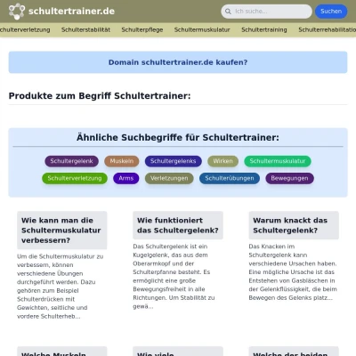 Screenshot schultertrainer.de