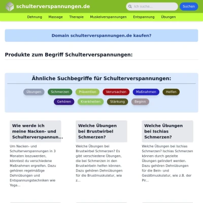 Screenshot schulterverspannungen.de