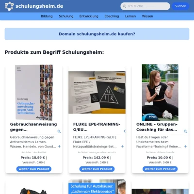 Screenshot schulungsheim.de