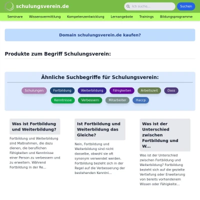 Screenshot schulungsverein.de