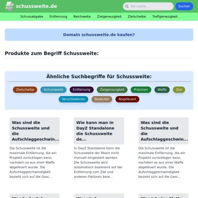 Screenshot schussweite.de