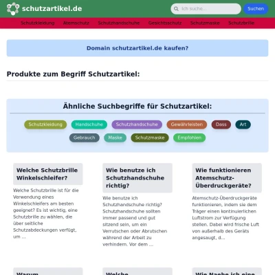 Screenshot schutzartikel.de