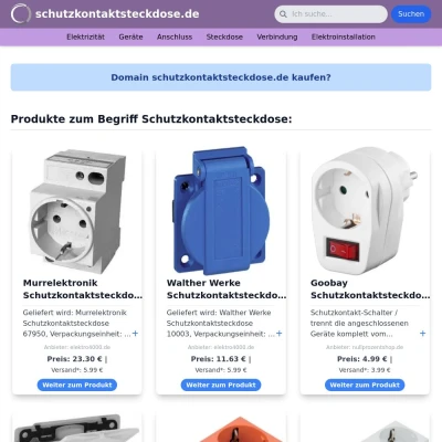 Screenshot schutzkontaktsteckdose.de