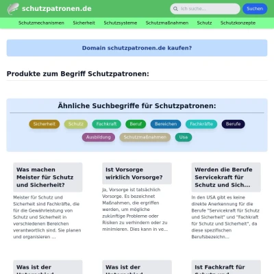 Screenshot schutzpatronen.de