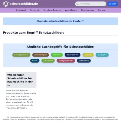 Screenshot schutzschilder.de