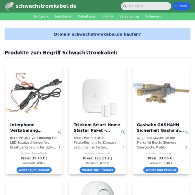 Screenshot schwachstromkabel.de