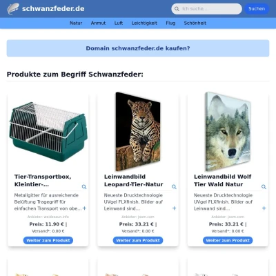 Screenshot schwanzfeder.de