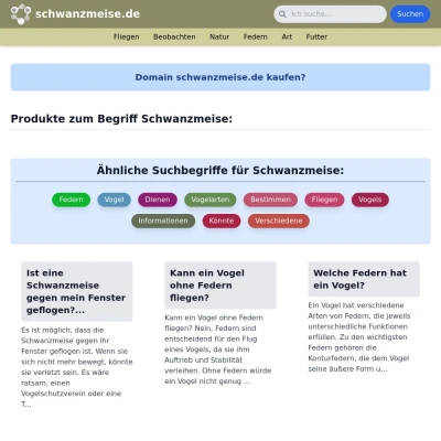 Screenshot schwanzmeise.de