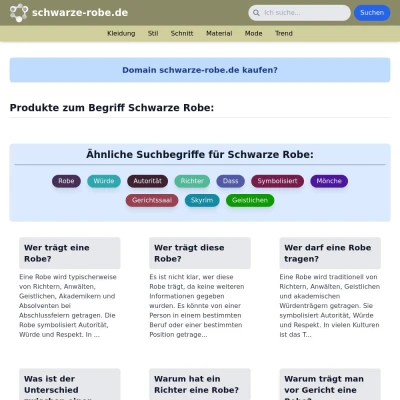 Screenshot schwarze-robe.de