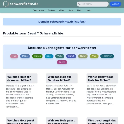 Screenshot schwarzfichte.de