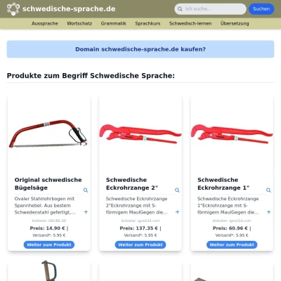 Screenshot schwedische-sprache.de