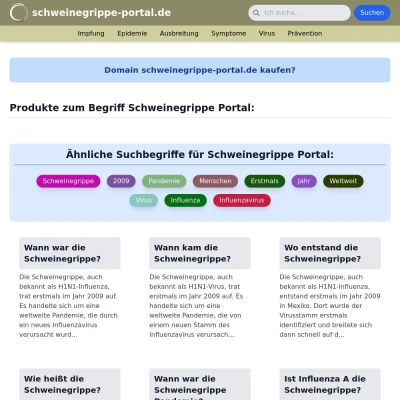 Screenshot schweinegrippe-portal.de