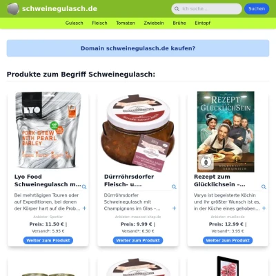 Screenshot schweinegulasch.de