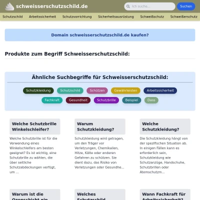 Screenshot schweisserschutzschild.de