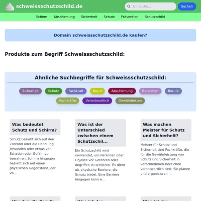 Screenshot schweissschutzschild.de