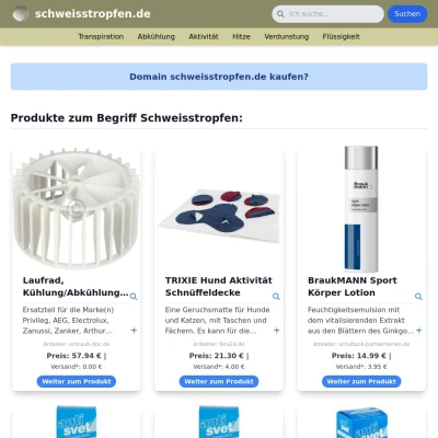 Screenshot schweisstropfen.de