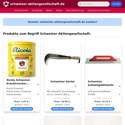 Screenshot schweizer-aktiengesellschaft.de