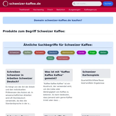 Screenshot schweizer-kaffee.de