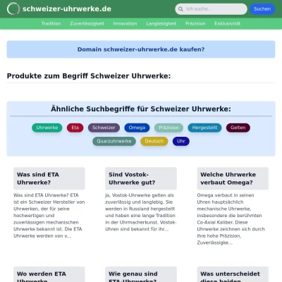 Screenshot schweizer-uhrwerke.de