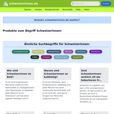 Screenshot schweizerinnen.de