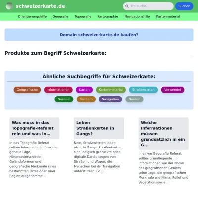 Screenshot schweizerkarte.de