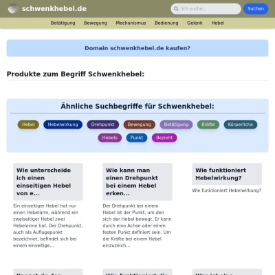 Screenshot schwenkhebel.de