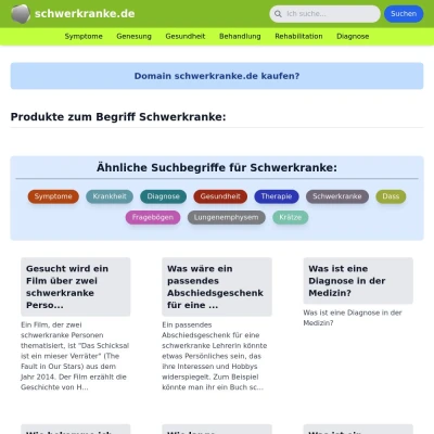 Screenshot schwerkranke.de