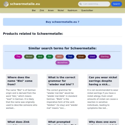 Screenshot schwermetalle.eu