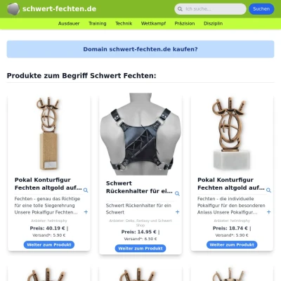 Screenshot schwert-fechten.de