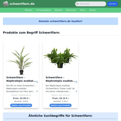 Screenshot schwertfarn.de