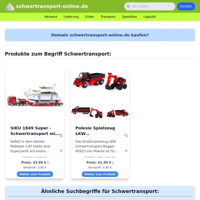 Screenshot schwertransport-online.de