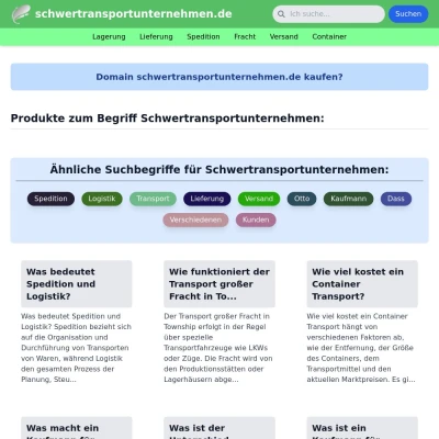 Screenshot schwertransportunternehmen.de