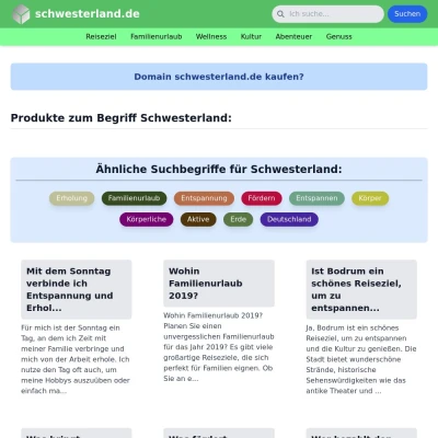 Screenshot schwesterland.de